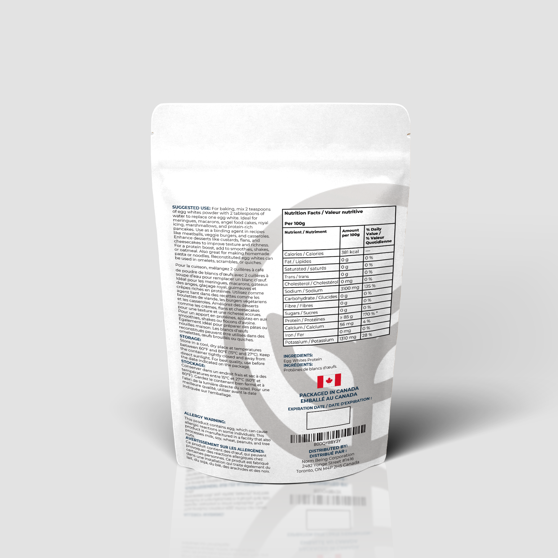 Norm Egg Whites Protein Powder for Baking & Cooking, 7.05 OZ/ 200 gram