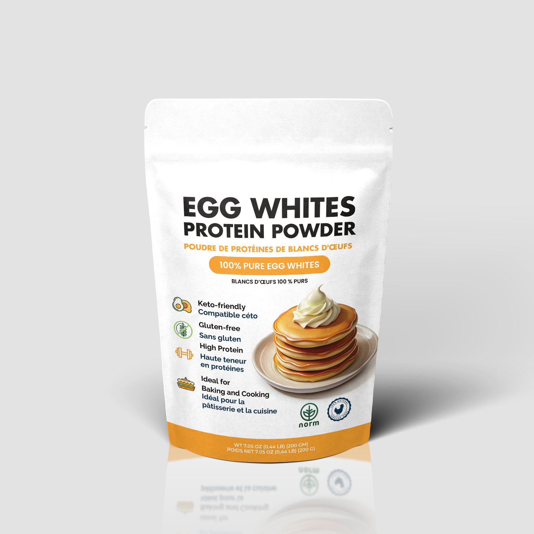 Norm Egg Whites Protein Powder for Baking & Cooking, 7.05 OZ/ 200 gram